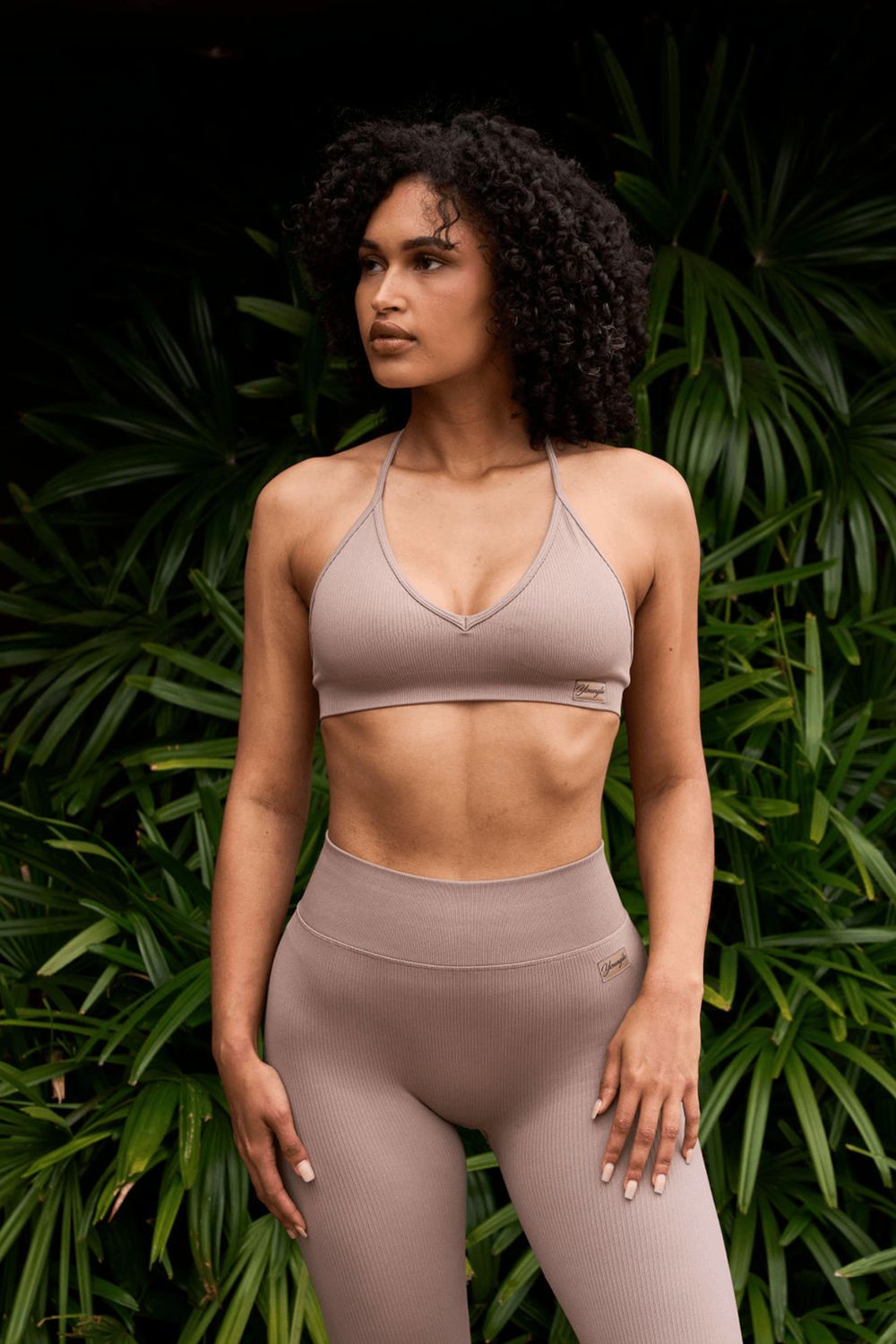 Khaki Young LA W343 Ribbed Seamless Bra NZ | 1589372-RX