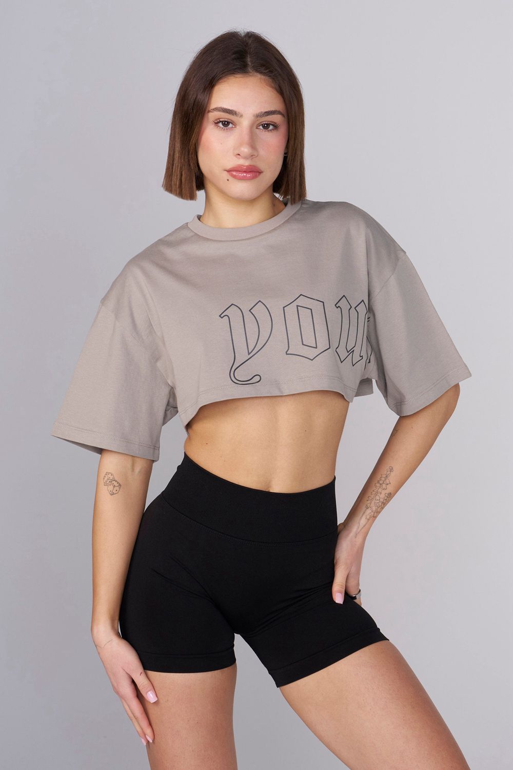 Light Grey Young LA W436 - Urban Crop Tee NZ | 7280453-XP