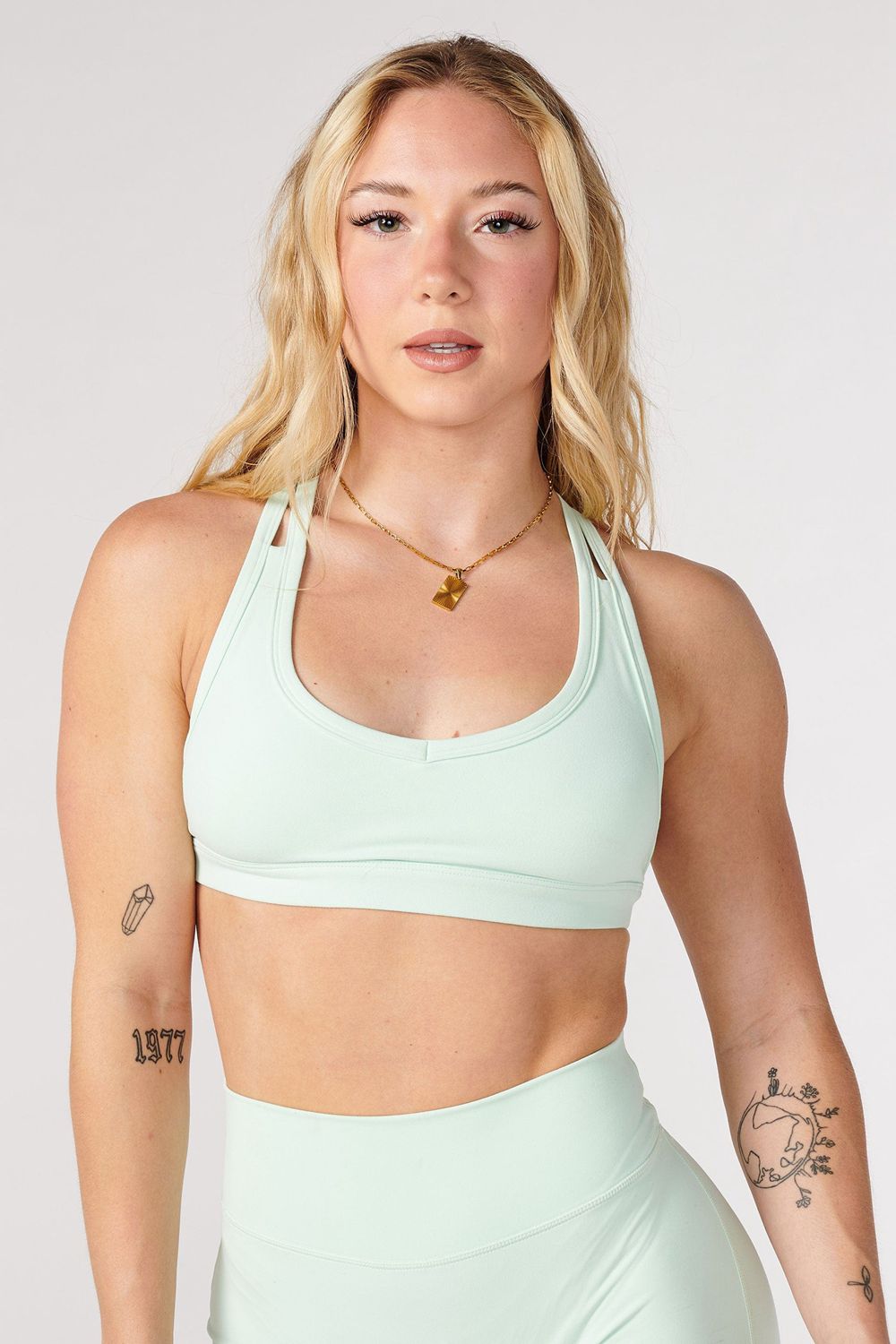 Mint Green Young LA W318 Effortless Sports Bra NZ | 8071652-YT