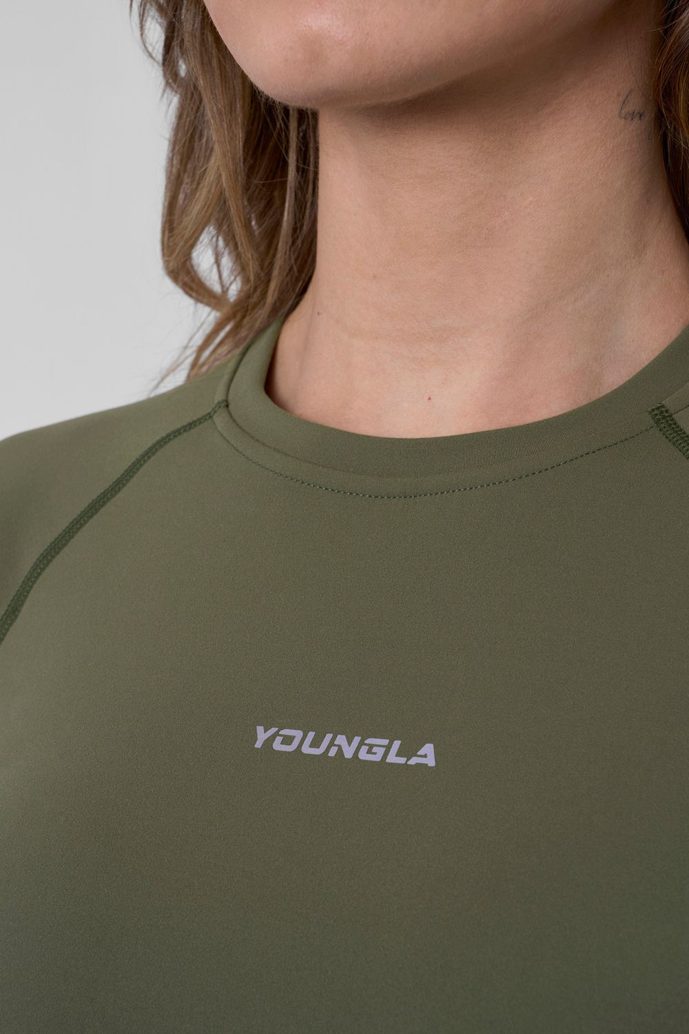 Olive Young LA W439 - Compression Cap Sleeve Tee NZ | 7943810-GO