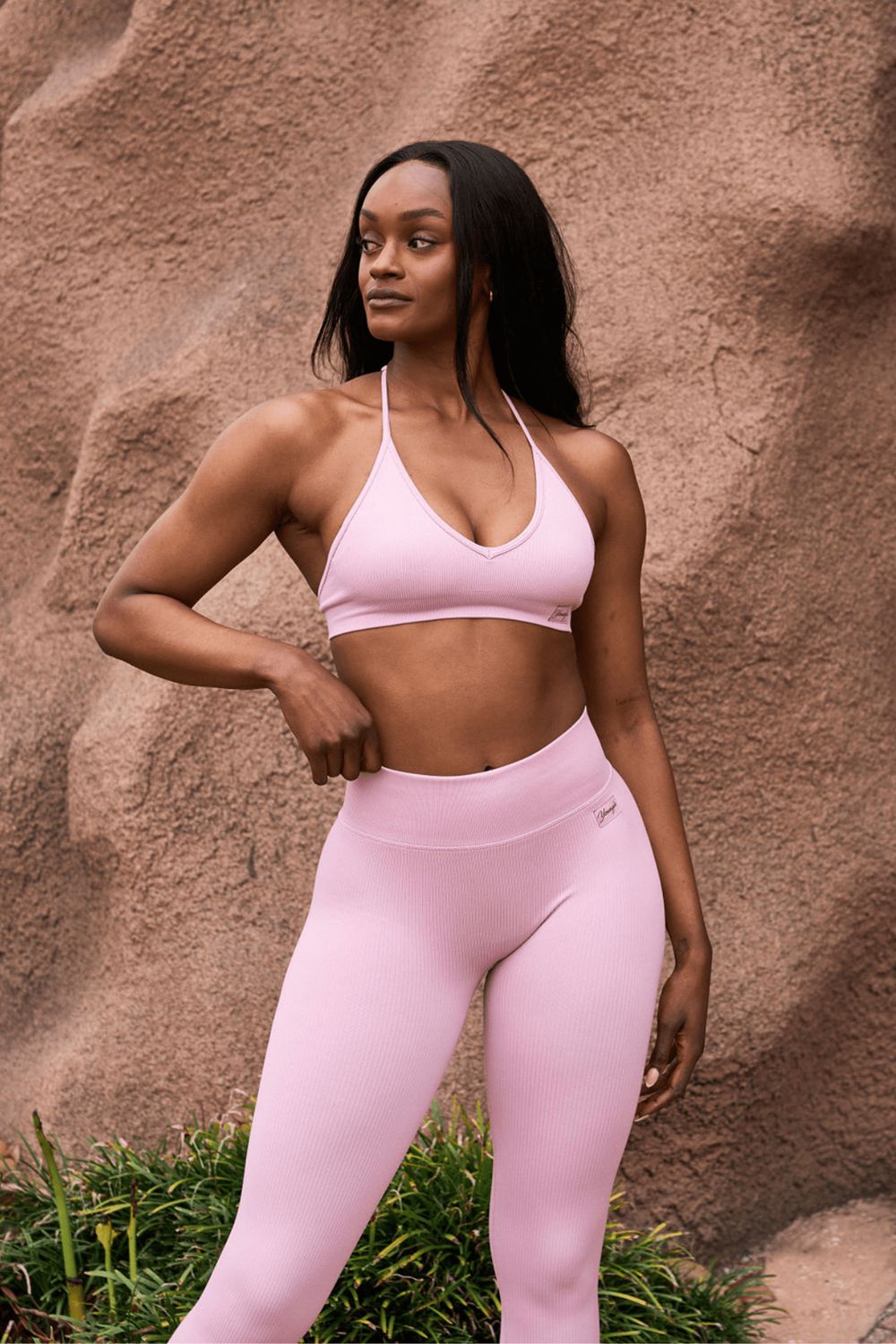 Pink Young LA W343 Ribbed Seamless Bra NZ | 7264301-QJ