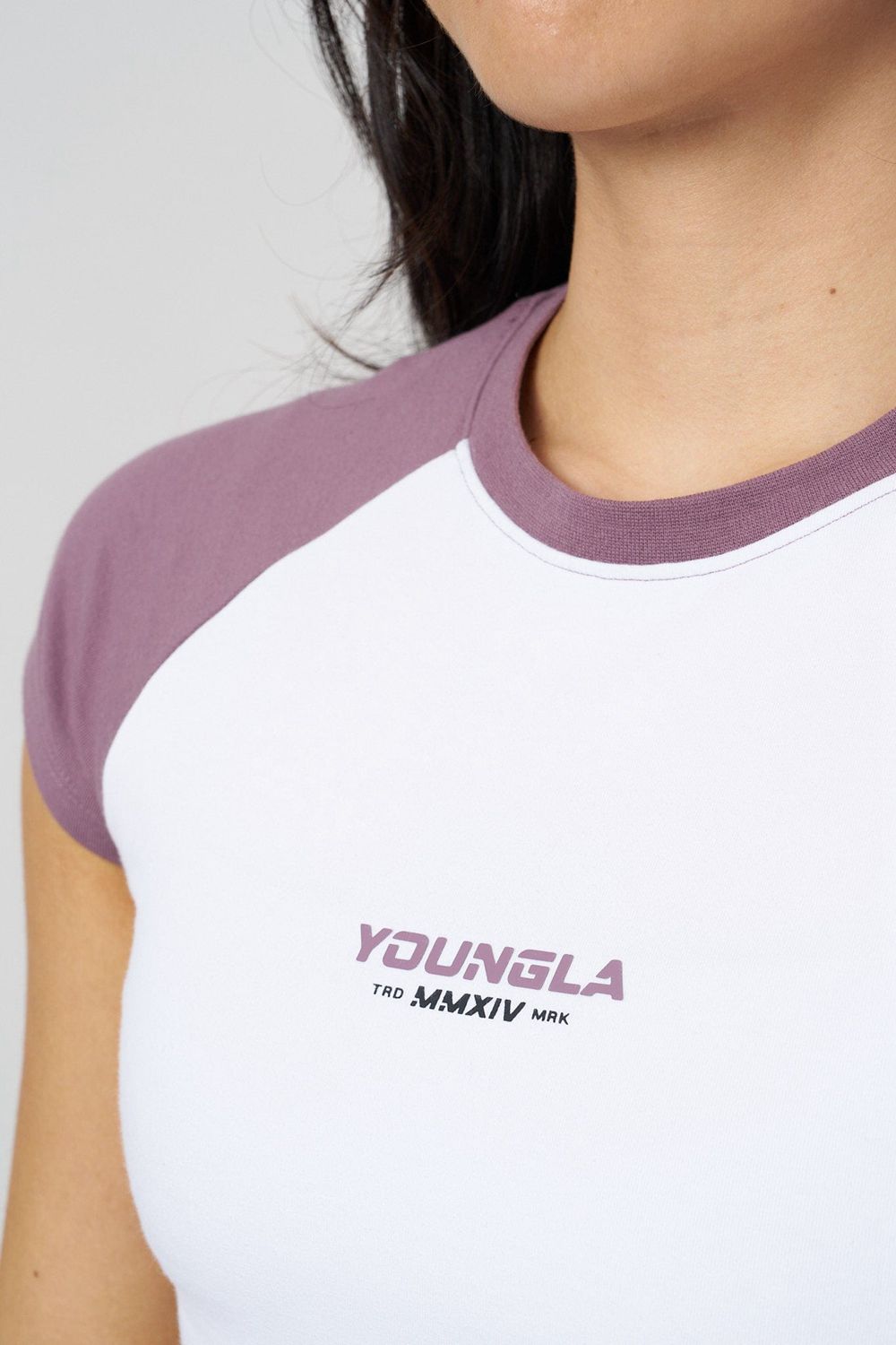 Purple Young LA W441 Raglan Baby Tee NZ | 3975061-YT