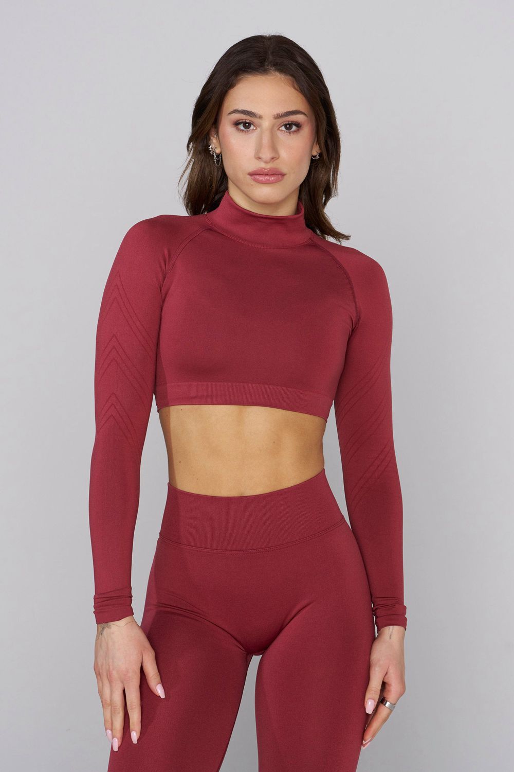 Red Young LA W445 Seamless Curve Longsleeve Crop NZ | 8254901-HX