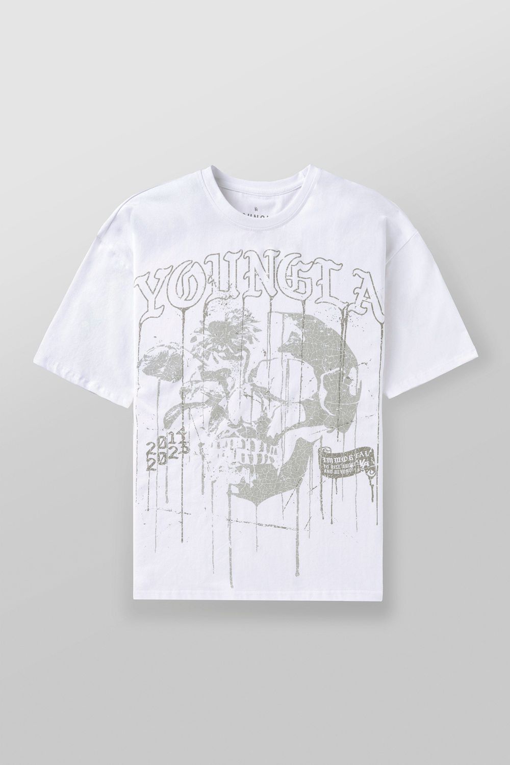 White Young LA 4116 - Floral Skull Tees NZ | 8159432-MU