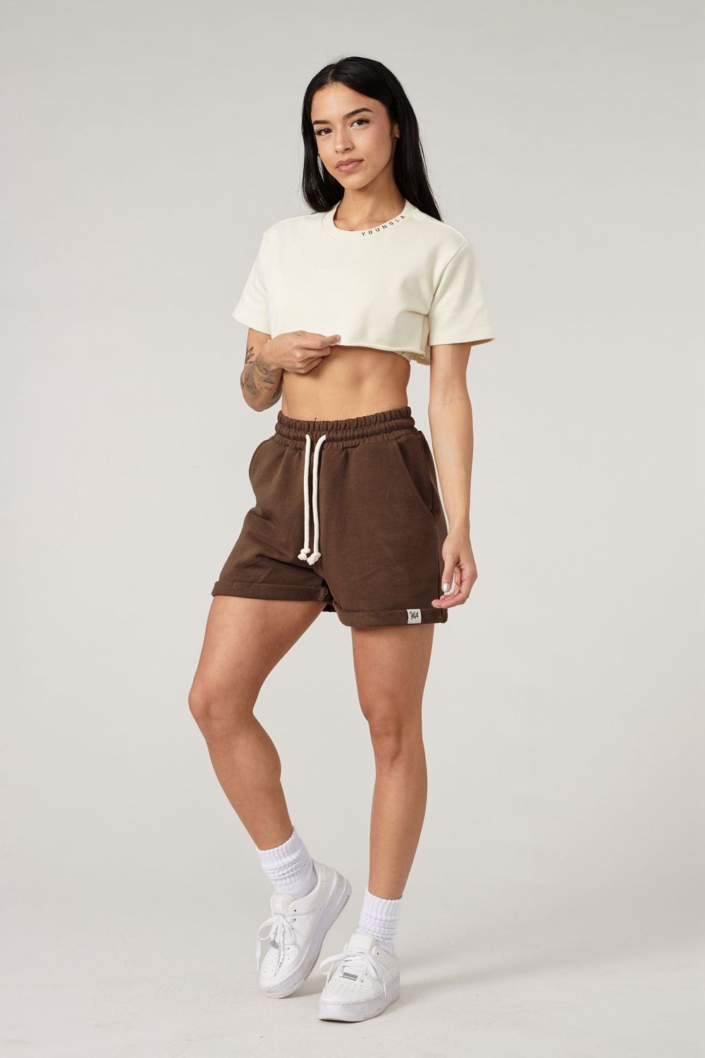 White Young LA W407 Super Cropped Tee NZ | 0713586-HN