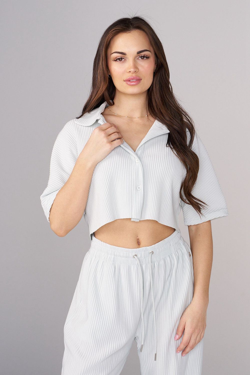 White Young LA W444 Aria Pleated Top NZ | 0382619-XL